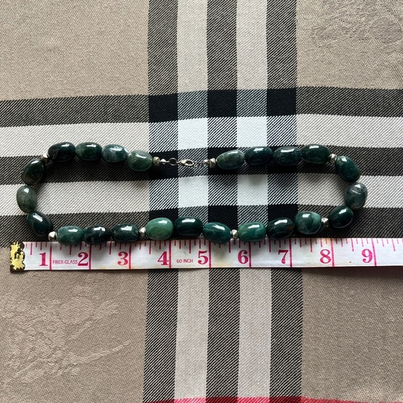 Soapstone Green Smooth Oval Beaded Eclectic Maximalism Chunky Necklace - Picture 8 of 10